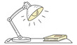 © Mushahid - Reading lamp desk vector icon equipment. Light bulb office table furniture bright. Interior cartoon flat simplicity symbol