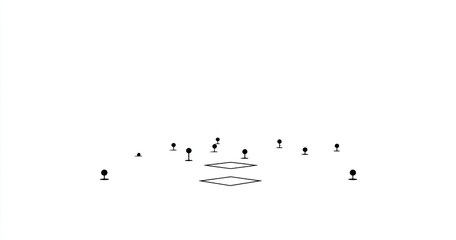 Abstract design with scattered points and a diamond shape