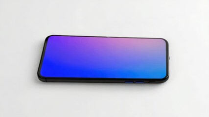 Wall Mural - smartphone with vibrant back cover in pastel shades.