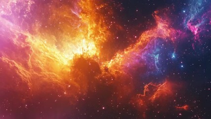 Wall Mural - Vibrant space scene with the Pink Nebula at its heart.