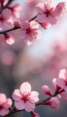 Wall Mural - Delicate pink crabapple blossoms frame a natural scene , flowering, nature
