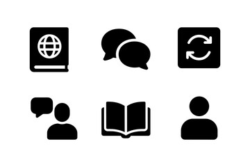 Wall Mural - Minimalist communication and education icon set for digital interfaces