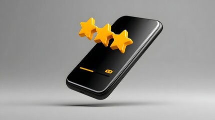 Wall Mural - smartphone with floating star rating display