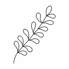 Lavender Branch Outline Vector