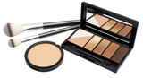 Isolated Makeup Palette with Brushes