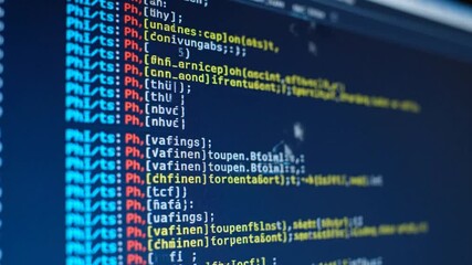Blue Computer Screen Displaying Lines of Code for Software Development and Technology
