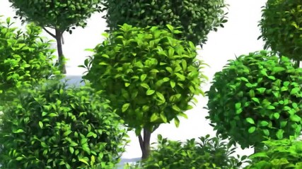 3D Render of Lush Green Trees Isolated on White Background for Nature  Design.