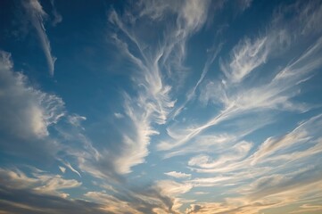 Wall Mural - in a stunning scenic view, the evening sky was adorned with abstract blues, whites, and vibrant tone