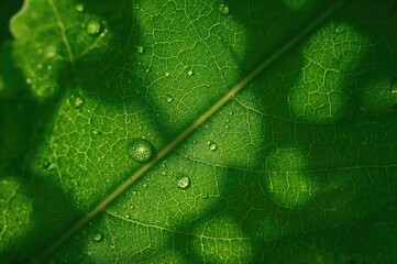 Wall Mural - detailed close-up of a leaf from a tree used as a backdrop
