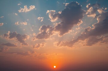 Wall Mural - Vibrant dawn hues lighting up the horizon