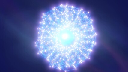 Wall Mural - glowing spherical digital structure with radiant center, visualizing complex data networks and energ