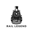 © Muamanah - Locomotive Vintage Steam Black and White Striking Logo Design Element