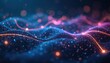 © Vadym - Abstract illustration of glowing neural network with vibrant light pathways processing multilingual data. Blue, purple particles create fractal space texture with swirling motion, resembling