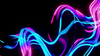 Wall Mural - neon wave dance abstract glowing blue pink light motion energy creates vibrant dynamic background wi
