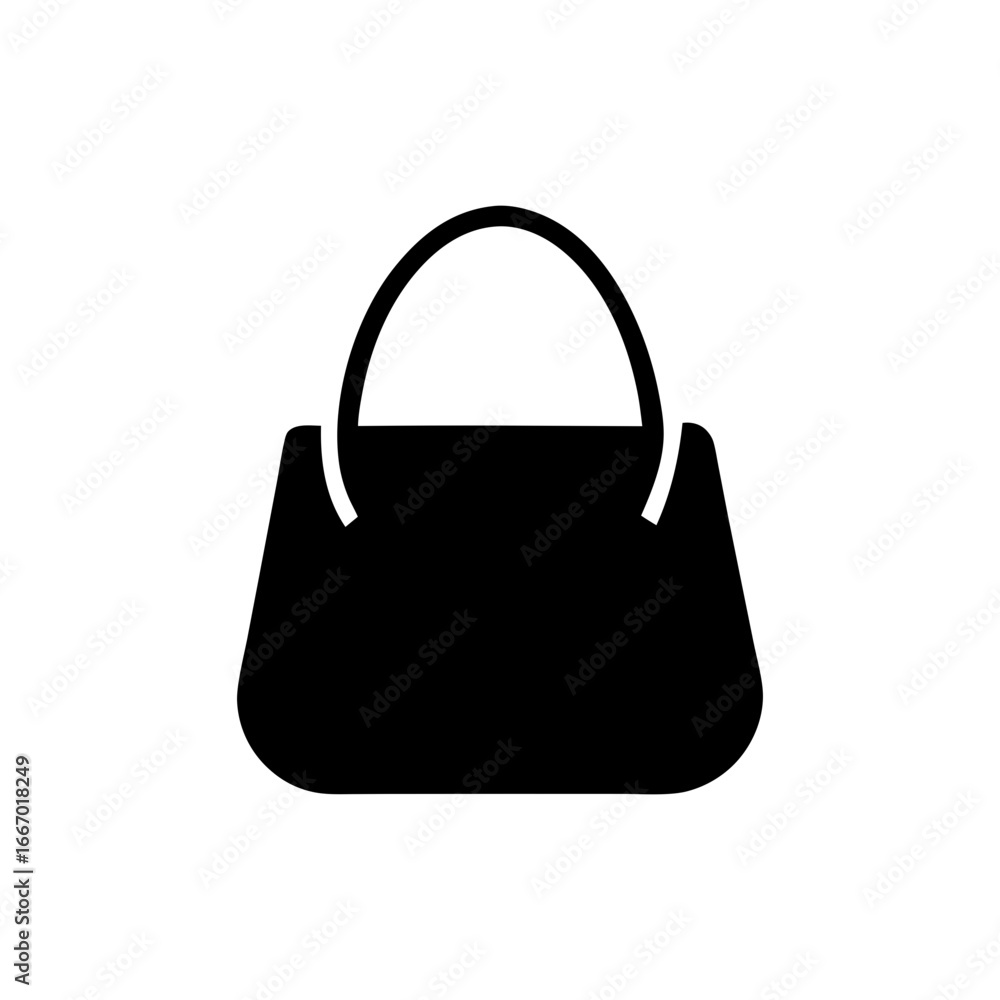 Simple silhouette of handbag minimal fashion accessory vector design with white background