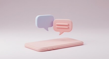 Smartphone with speech bubbles representing communication and messaging 1.
