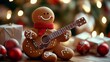 © Yevhen - Adorable gingerbread man entertaining with guitar music for the christmas holiday season