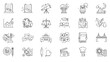 © SHAHIN DESIGN - Modern school subjects doodle icon set
