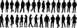 © Masum Creatives - Silhouette vector set of diverse business people, men and women walking, standing, professional office characters in casual and formal outfits, isolated