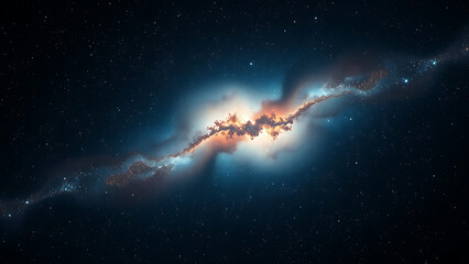 Wall Mural - Vast Cosmic Nebula Illuminated by Twinkling Stars in the Depths of Space