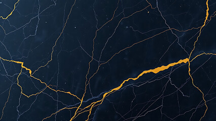 Wall Mural - Black Marble Texture With Subtle Gold Veins
