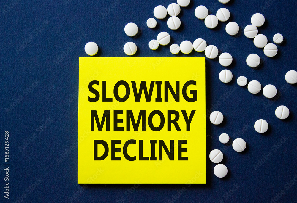 Memory Slow Down Slowing Memory Decline symbol. Concept words Slowing Memory Decline on ...