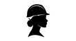 © rabbivay - Woman Engineer Wearing Hard Hat Side View Silhouette