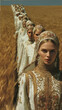 © Andrew - A line of women, dressed in traditional attire, march through a field of golden wheat. A mesmerizing scene hinting at heritage, tradition, and the bond between generations.