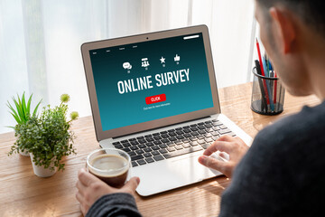 Wall Mural - online survey form for modish digital information collection on the internet network