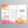 © Design24 - Tri Fold Brochure With Global Business Solutions Text And Graphics vector
