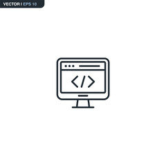 Web development, linear style sign for mobile concept and web design