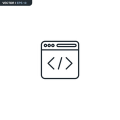 Web site development, linear style sign for mobile concept and web design