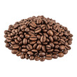 © shahbaz - A pile of roasted coffee beans on a black background showing the rich brown color and texture detail clearly created with generated ai