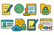© Hubba Bubba - Digital signature and security icon set. essential e-signature icons in flat style