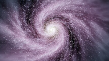 Wall Mural - Spiral galaxy with bright center and swirling arms of purple and white.