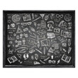 © SVGCuteShop - Collection of hand drawn chalk sketches of educational and scientific objects on a blackboard isolated on transparent background