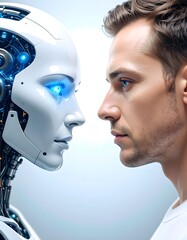 Human and robot face-to-face