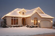 © Davit - cozy american house adorned with ultrabright christmas lights on roof creates festive ambiance