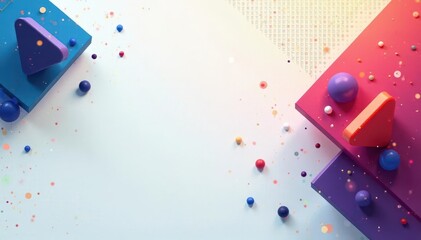 Abstract geometric shapes & tech elements background, aesthetic, tech, development