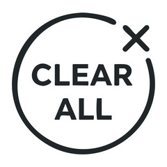 Delete all content action digital workspace iconography minimalist design top-down view user interface concept. Vector outline illustration