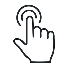User interaction with digital interface online environment graphic content minimalist design technology concept. Vector outline illustration