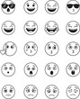 © MST - Diverse Set of Black and White Emoji Line Art Icons