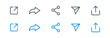 © icons gate - Share icon set. Arrow symbol, Reply send forward icons button. Send message icon. External Link Icon. Upload icon. Connection symbol - network sharing icon