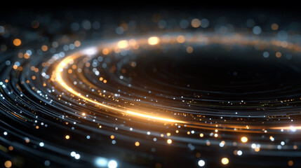 Wall Mural - abstract cosmic rings of light: a mesmerizing display of swirling light in space, creating a sense o