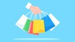 © Rinowz - Vector art of a hand firmly holding several shopping