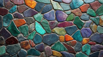 Canvas Print - colorful natural stone wall texture for background and design