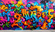 © Poomanan - Graffiti art illustration, vibrant street art mural on a wall, bold comic-style outline