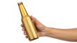 © Uncle-Ice - hand holding gold beer bottle