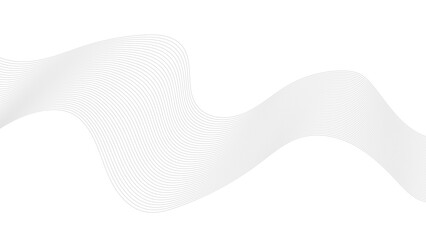 Wall Mural - abstract black lines wave curve motion on white background. technology, data science, geometric bord