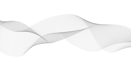 Wall Mural - abstract black lines wave curve motion on white background. abstract gray line with white background